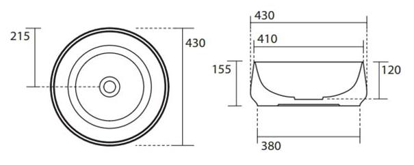 Раковина Kerasan F10 460401 43 см белый