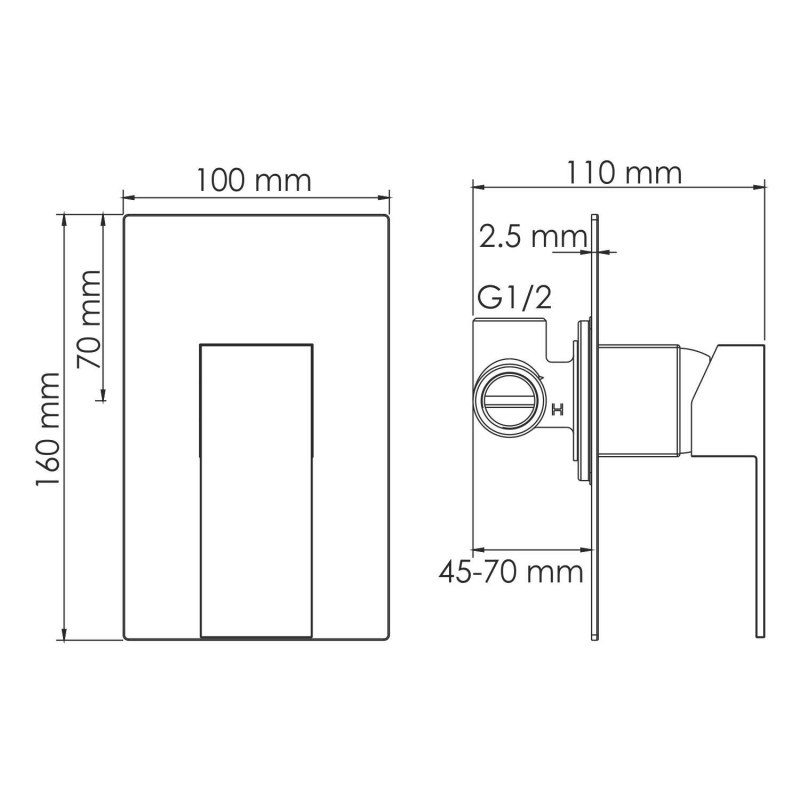 Смеситель WasserKRAFT Abens A02041 с гигиеническим душем, черный матовый