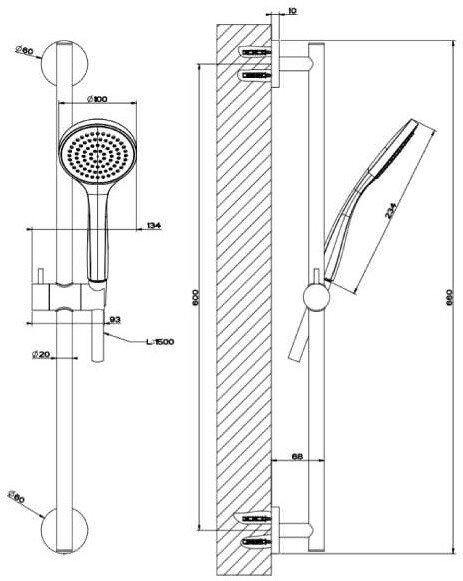 Душевой гарнитур Gessi Shower 47304-031 хром