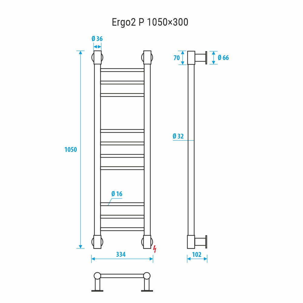 Полотенцесушитель электрический Energy Ergo2 P EETRERGO2P1053 30x105 хром