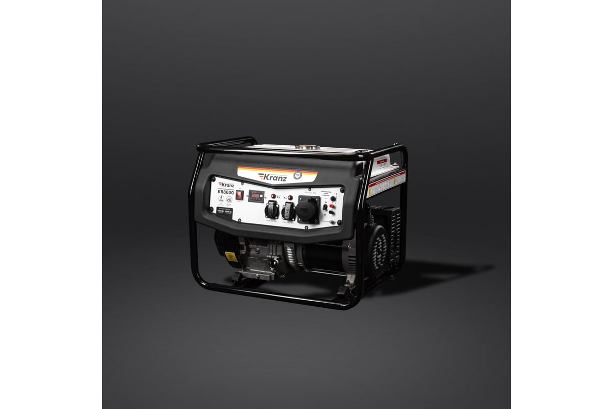 Бензиновый генератор Kranz KR8000 8 кВт, 230 В, 25 л, ручной старт KR-16-1137