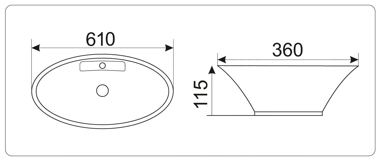 Раковина CeramaLux N 9398 61 см