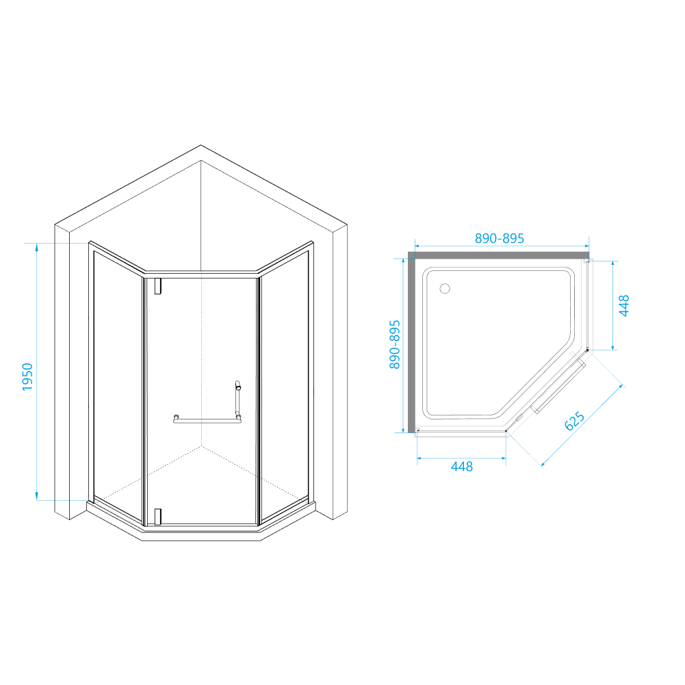 Душевой уголок RGW Hotel HO-084B 90x90 черный, прозрачное