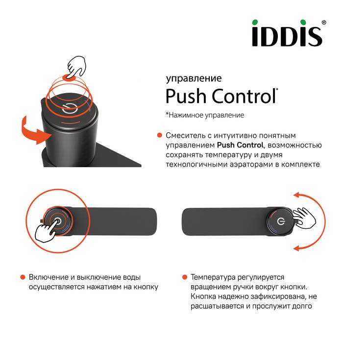 Смеситель для раковины Iddis Slide SLIGMBTi01 графит