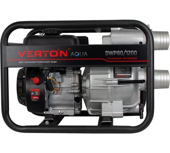 Мотопомпа для сильнозагрязненной воды Verton DWP 80/1200, 7л.с/212см3,80мм/3", 1200л/мин, 72м3/ч, h8м/26, d30мм 01.17548.17554