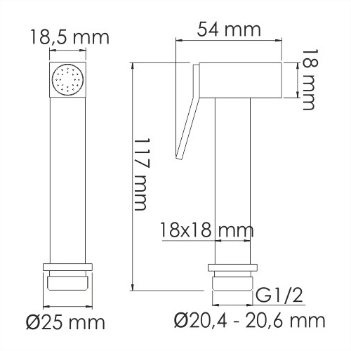 Смеситель WasserKRAFT Nuthe A9151.327.241.212 с гигиеническим душем, черный матовый