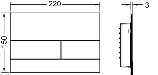 Кнопка смыва TECE Square II 9240832 металл, белый