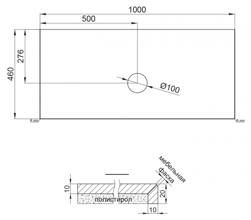 Мебель для ванной BelBagno Kraft 100 см со столешницей, 1 ящик, полка Bianco Opaco