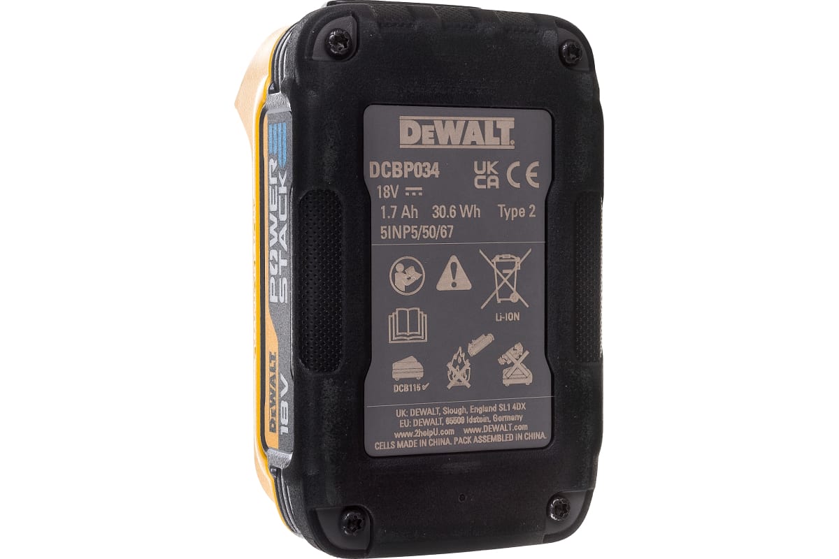 Бесщеточный импульсный шуруповерт DeWalt 18 В XR батарея POWERSTACK, чемодан TSTAK DCF840E1T-XJ