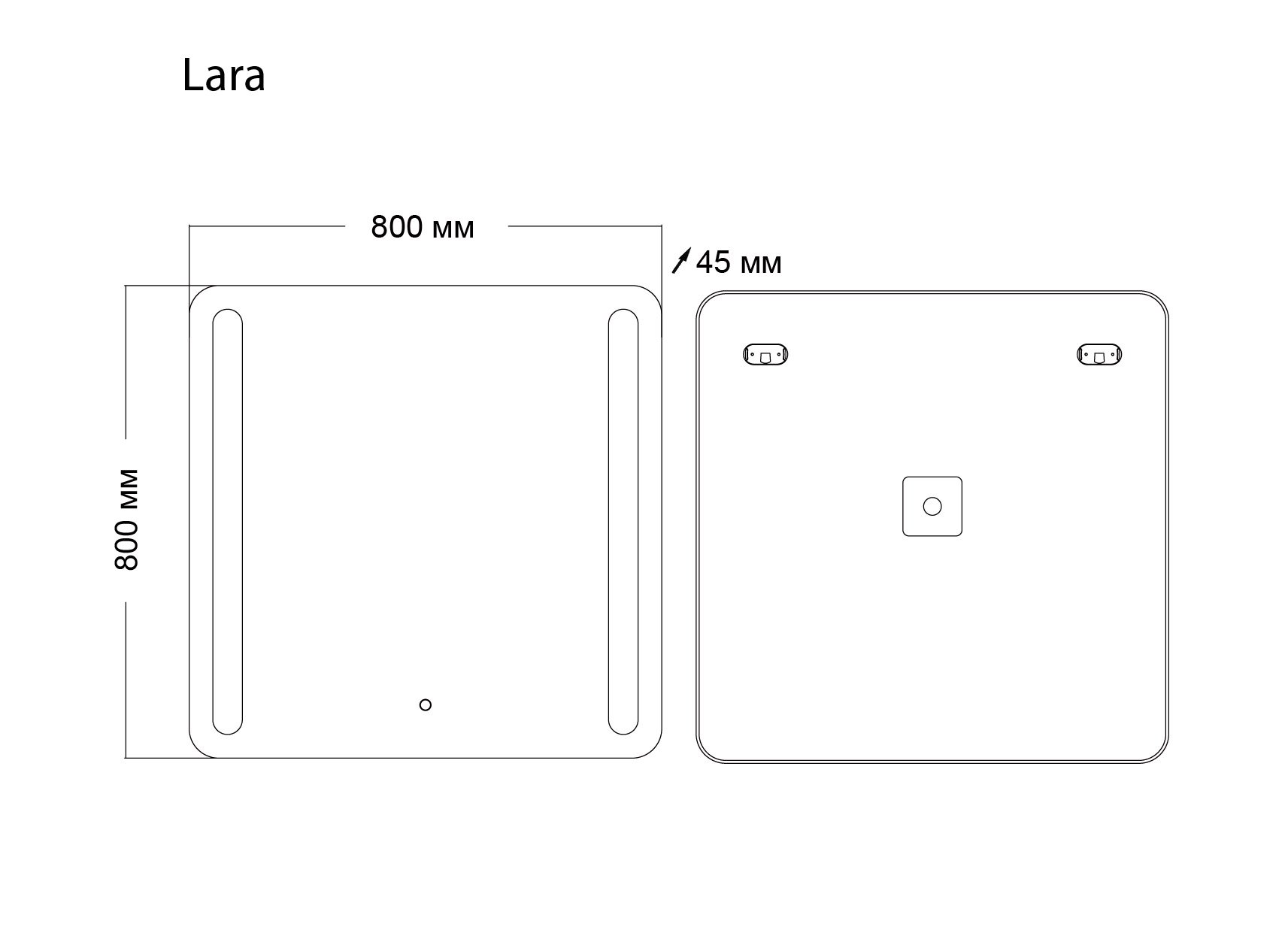 Зеркало Grossman Lara 80x80 см, с подсветкой