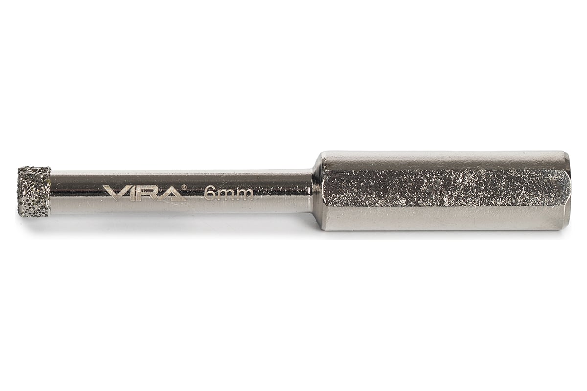 Коронка алмазная по керамике 6 мм, трехгранный хвостовик VIRA 559512