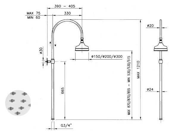 Душевая стойка Nicolazzi Half Dome 5712WS.GB20