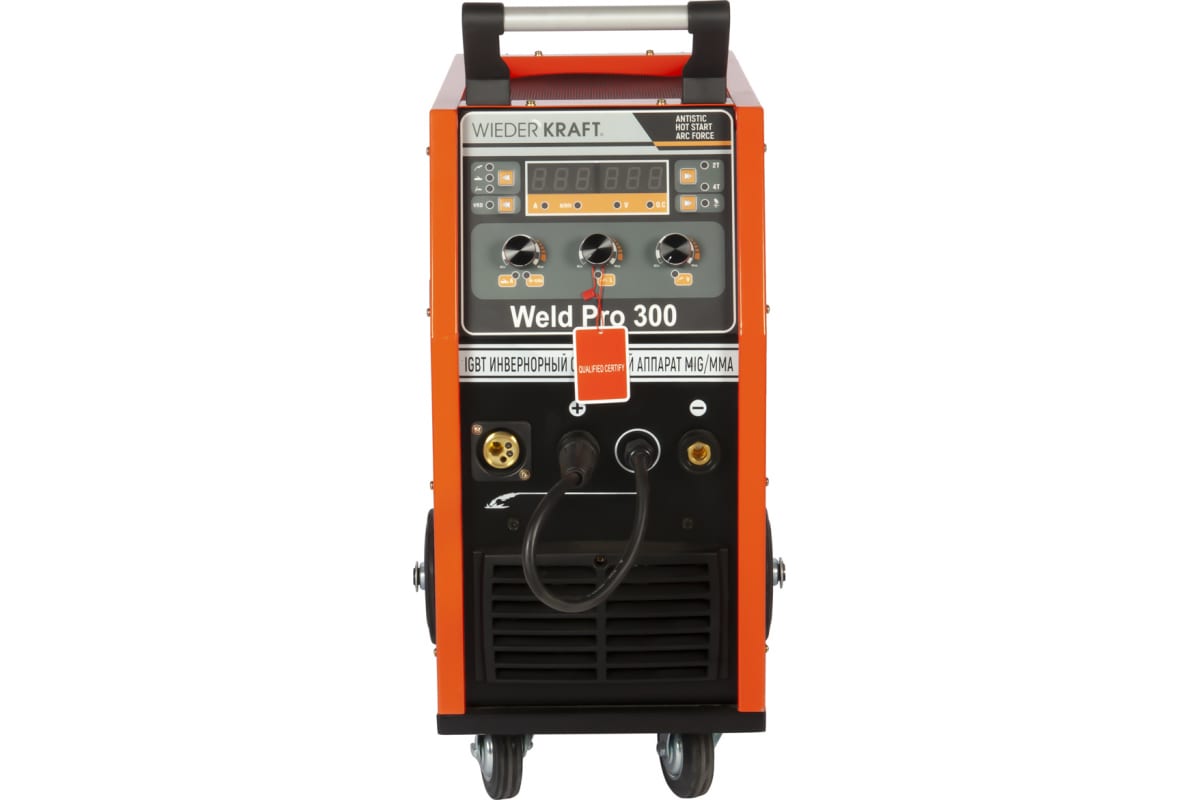 Сварочный инверторный аппарат Wiederkraft 300A 380В MIG/MAG/MMA/Lift TIG горелка 24AK WELD Pro 300