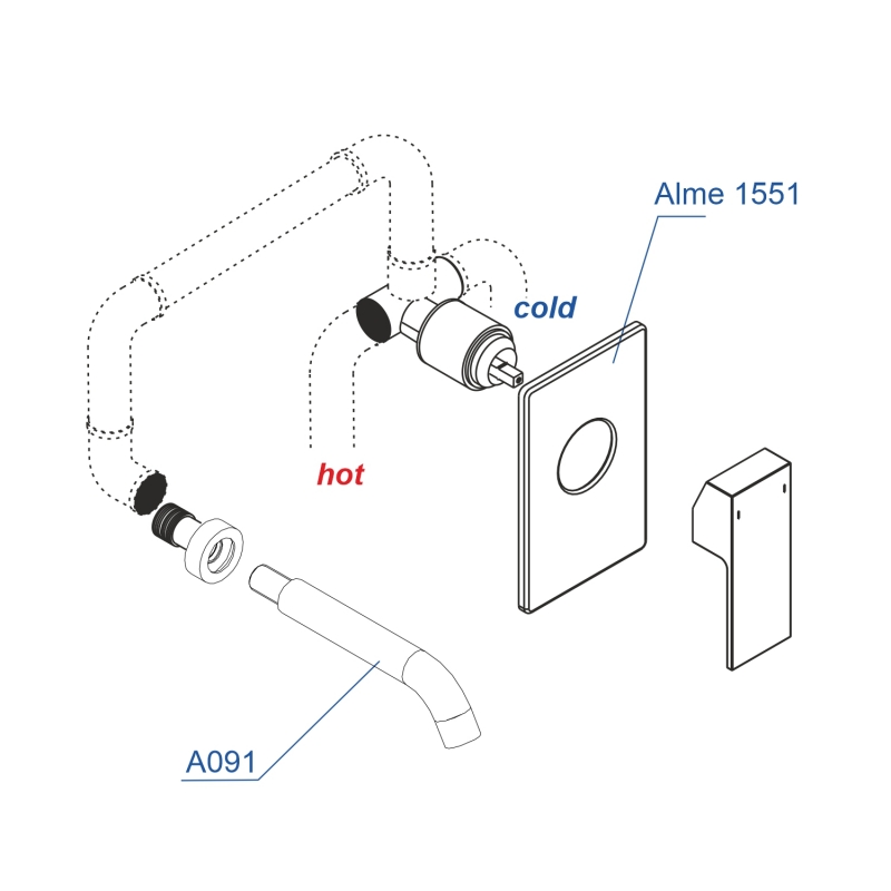 Смеситель для раковины WasserKRAFT Alme A15513 хром