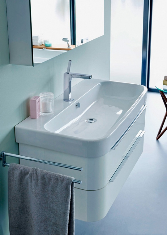 Тумба с раковиной Duravit Happy D.2 80 см белый глянец