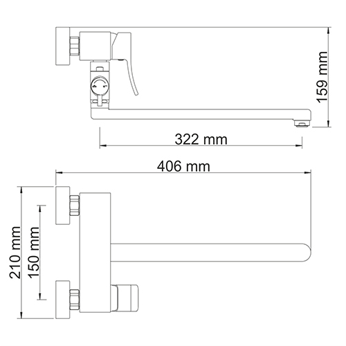 Смеситель для ванны WasserKRAFT Aller 1062LWHITE белый