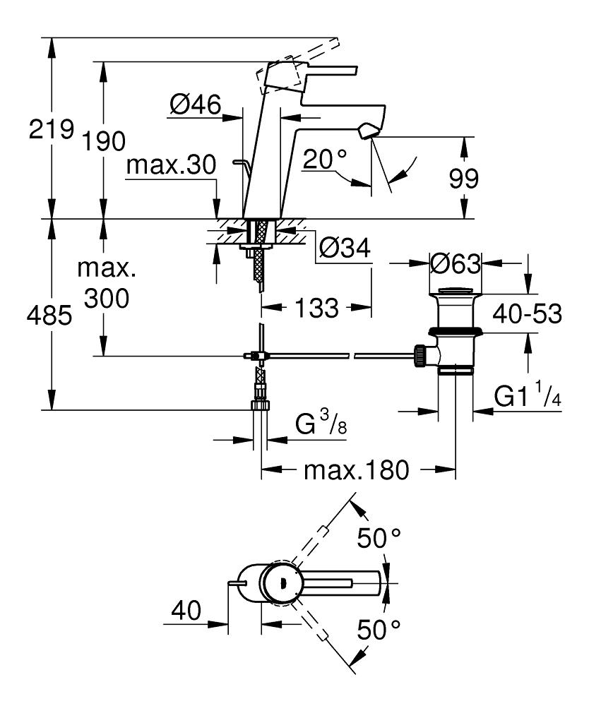 Смеситель для раковины Grohe Concetto New 23450001