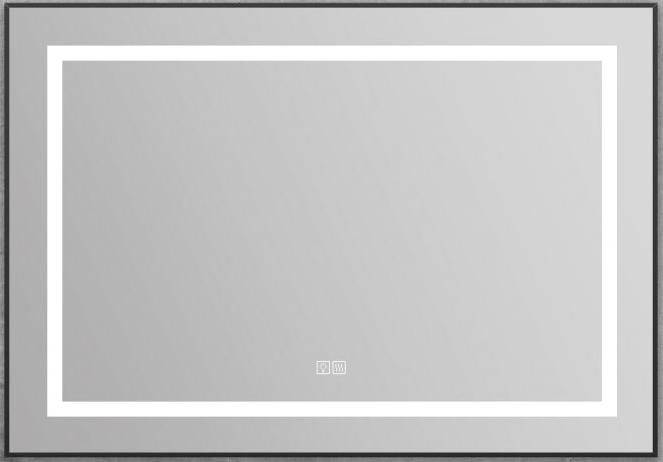 Зеркало BelBagno SPC-KRAFT-985-685-TCH-WARM-NERO 100x70 см антипар, черный в алюминиевой раме