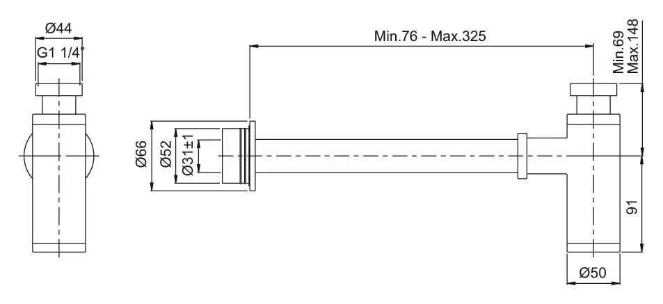 Сифон для раковины Vitra A45123EXP металлический