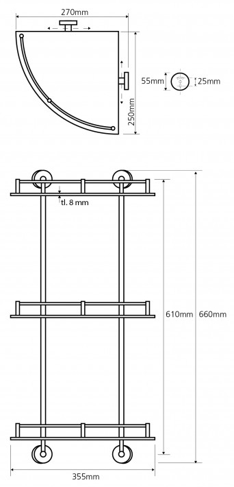 Полка Bemeta Omega 104202152 27 см