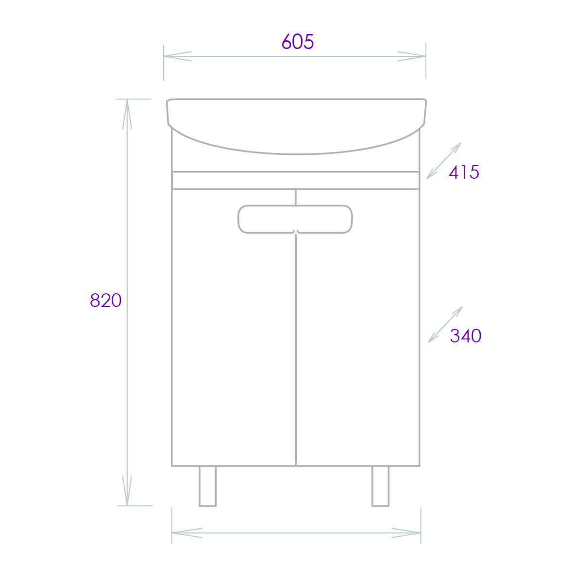 Мебель для ванной Onika Харпер 60 см белый матовый/мешковина