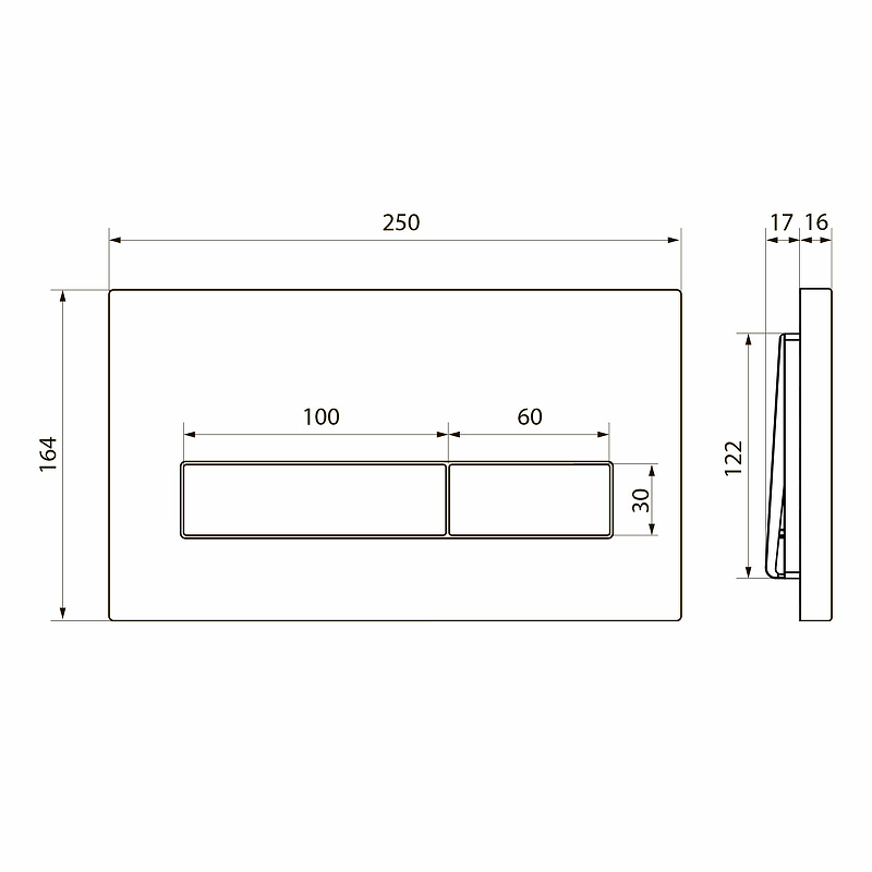 Кнопка смыва Point Меркурий PN44831C хром