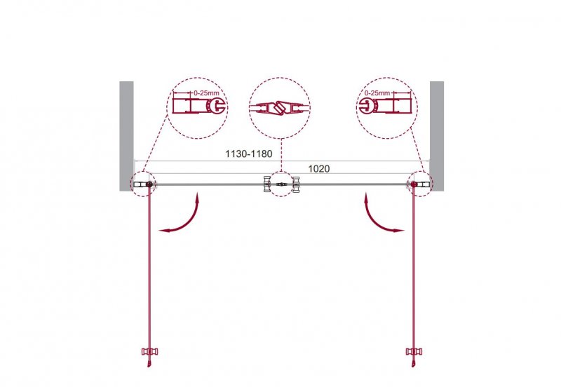 Душевая дверь BelBagno ETNA-B-2-120-C-Cr 120x195 прозрачная