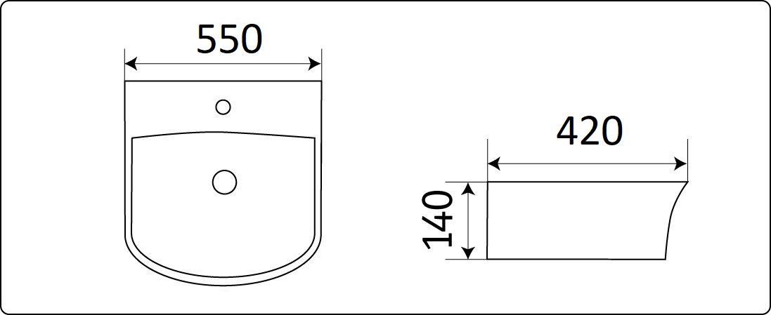 Раковина CeramaLux N78369С 55 см