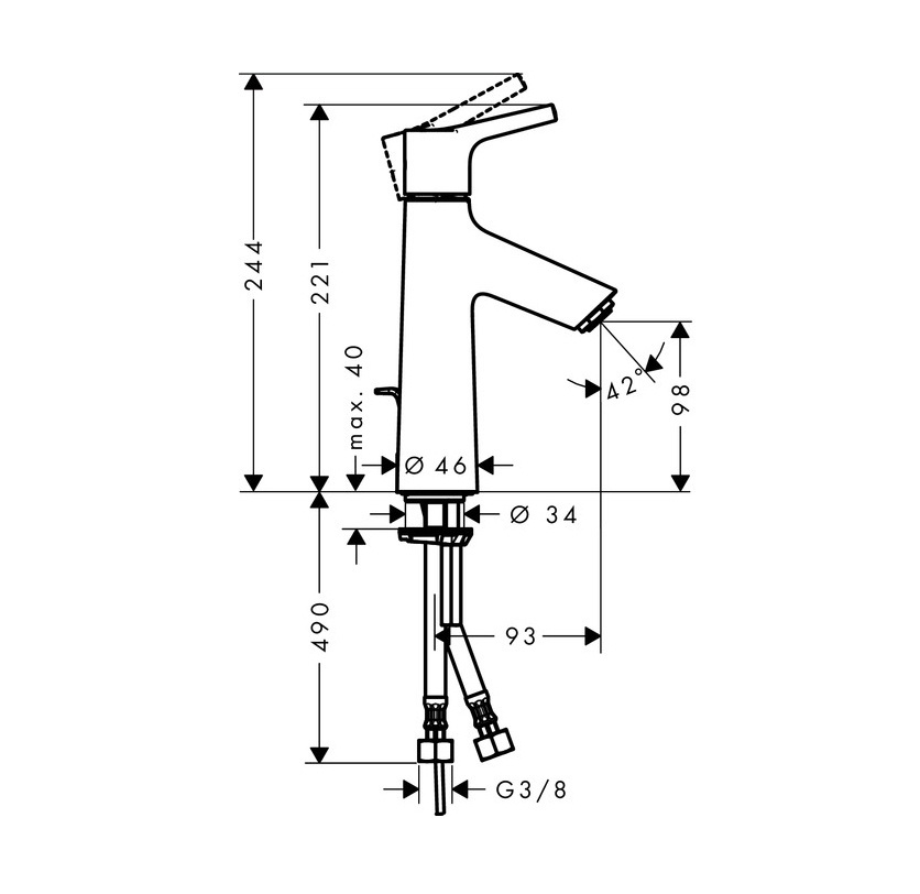 Смеситель для раковины Hansgrohe Talis S 72020000