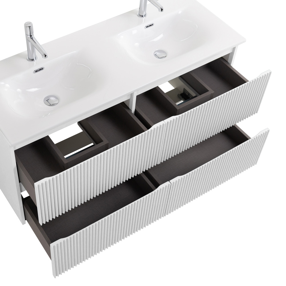 Тумба с раковиной BelBagno Uno 120 см, 4 ящика, Bianco Opaco