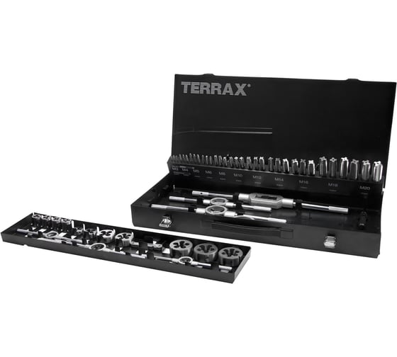 Резьбонарезной набор Terrax by RUKO M3-M20 HSS-G, 54шт A245040