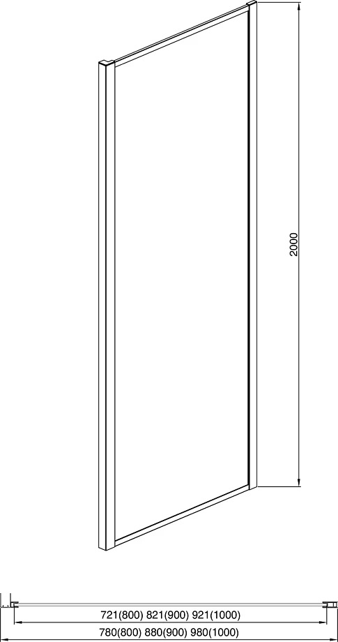 Боковая стенка Aquatek AQ ARI WA 08020BL 80x200, прозрачное, черный