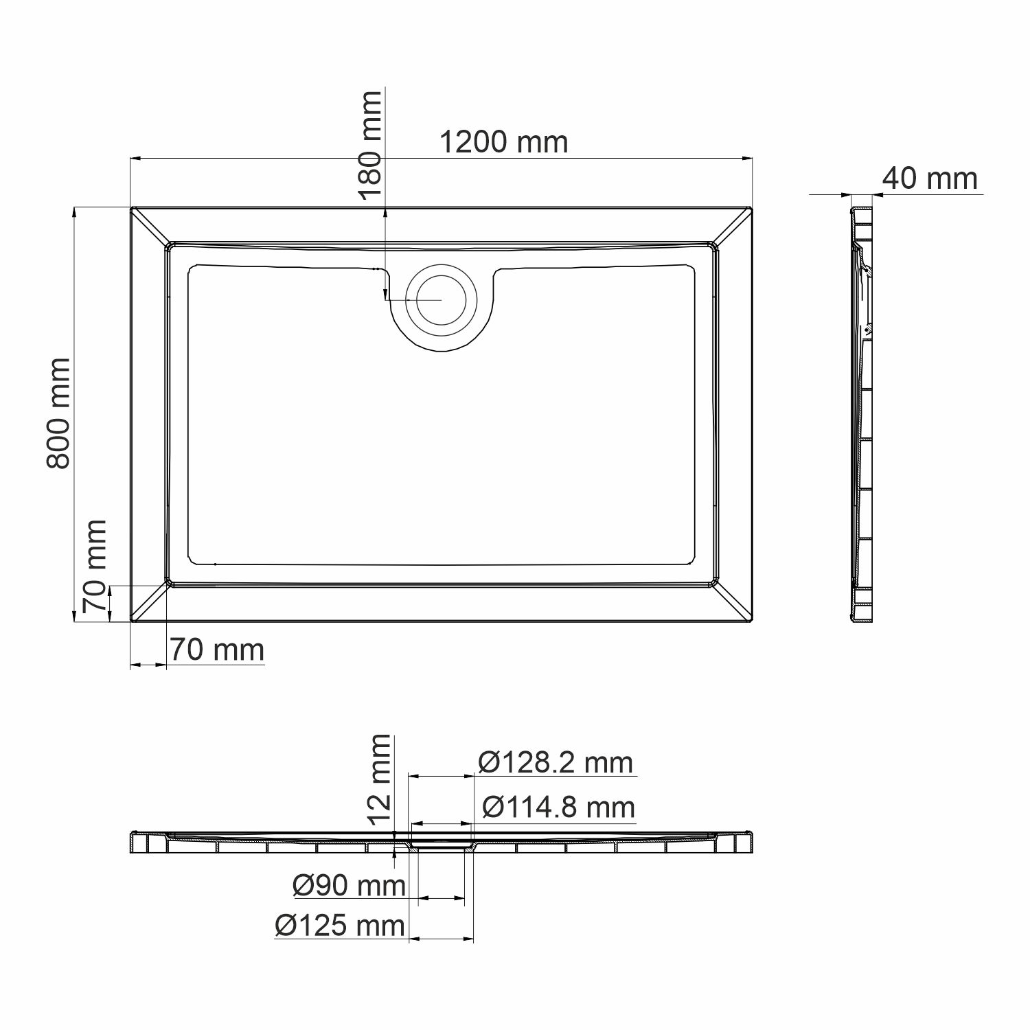 Поддон для душа WasserKRAFT Salm 27T06 120x80