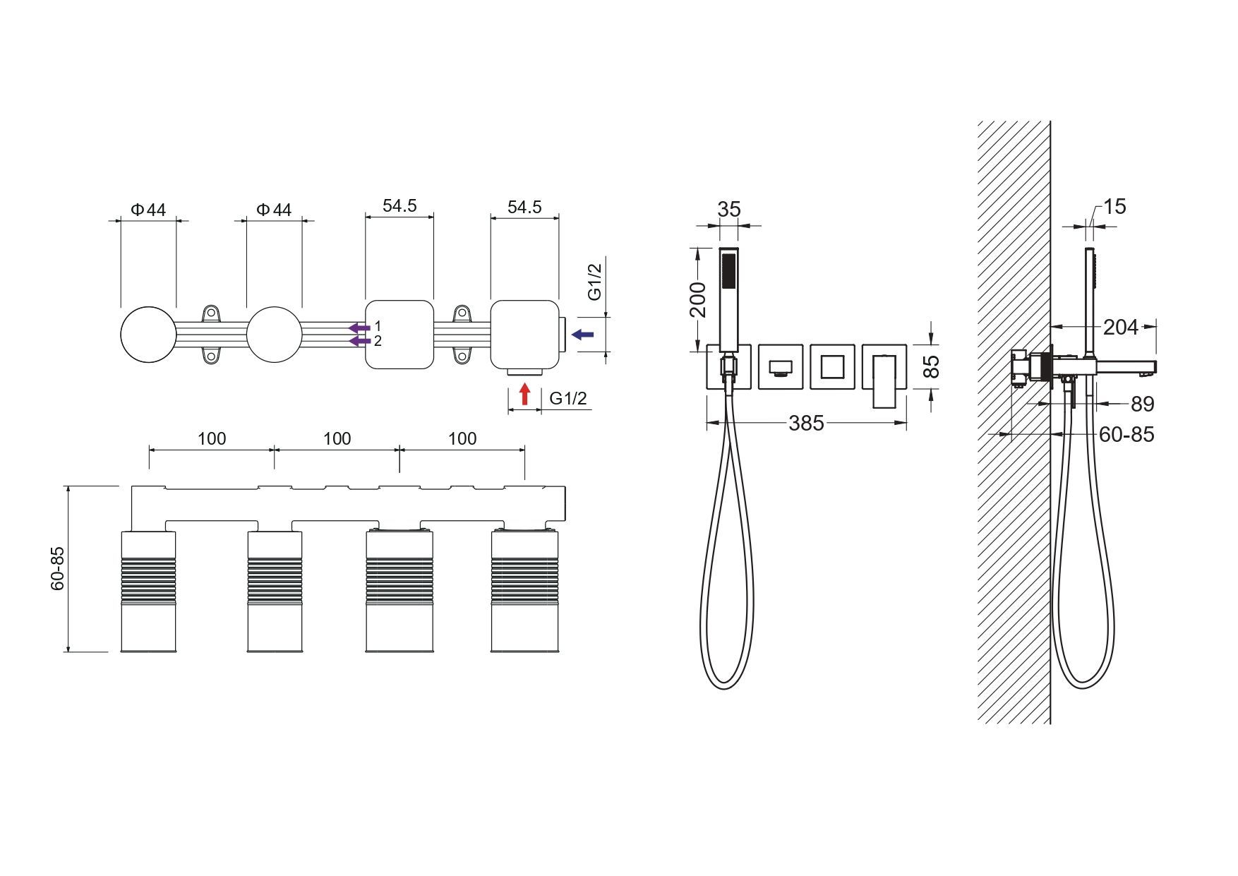 Смеситель для ванны Aquatek Либра AQ1644CR хром Смеситель для ванны Aquatek Либра AQ1644CR хром