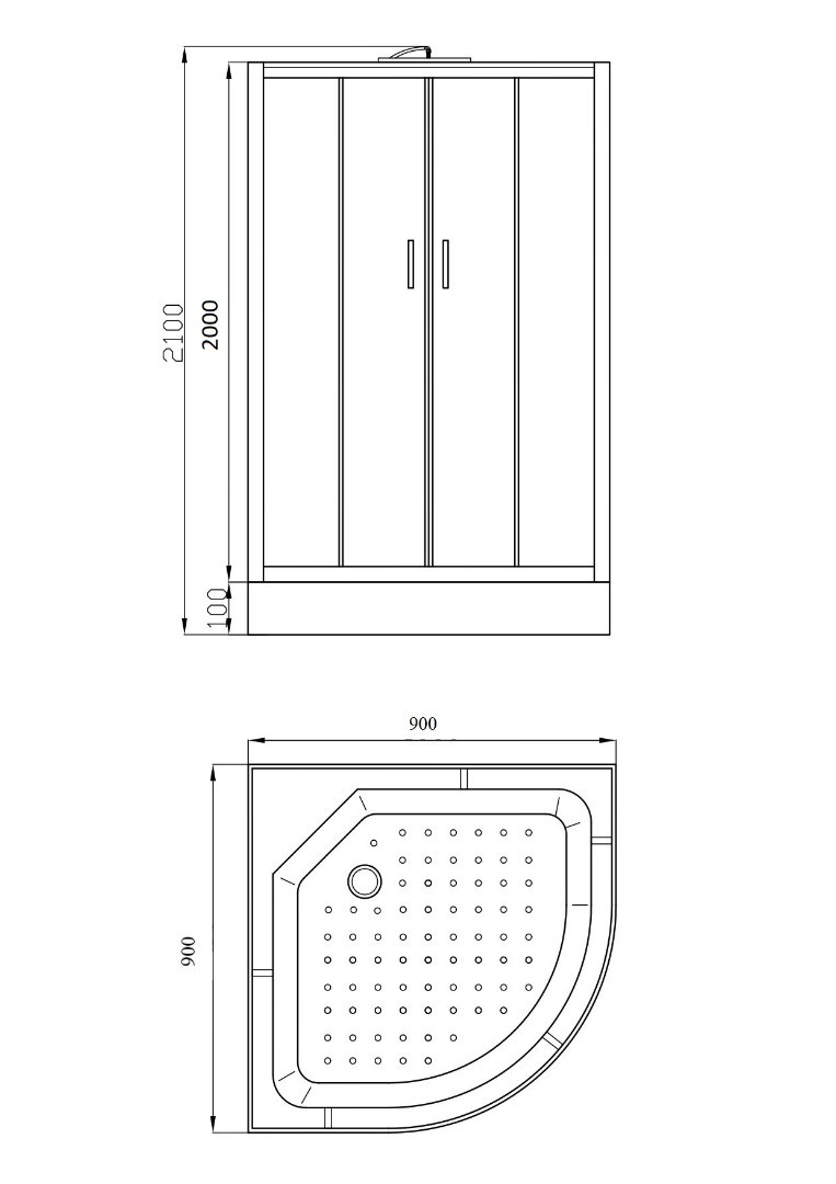 Душевая кабина Parly Classic EC931 90x90 тонированное стекло, белый