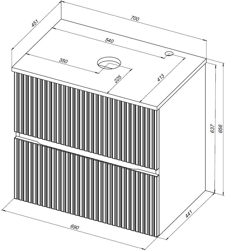 Тумба со столешницей Aquanet Джейн 70 см
