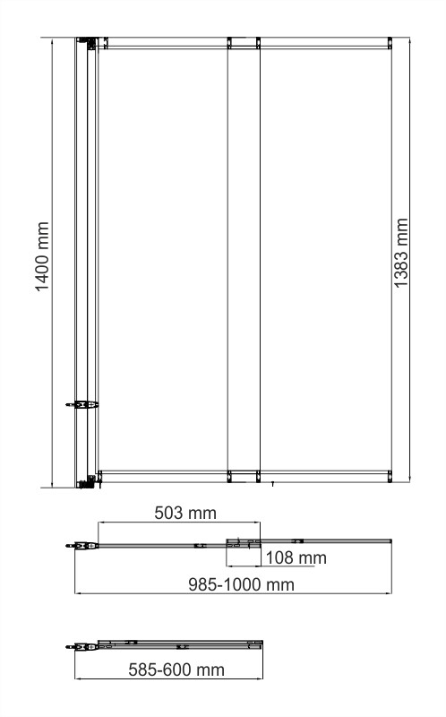 Шторка для ванны WasserKRAFT 41S02-100L Matt glass 100х140 матовая, профиль серебристый, левая