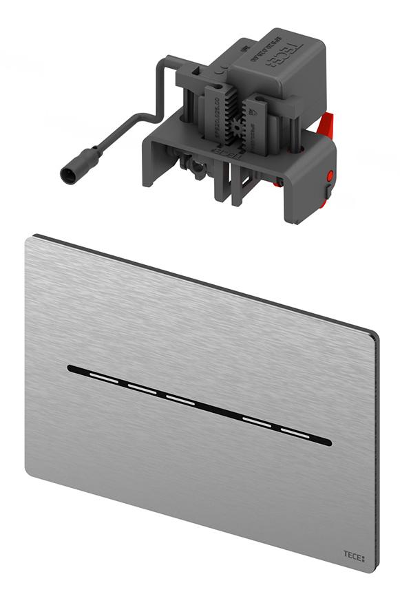 Кнопка смыва TECE Solid 9240464 (питание от батарейки 6В), металл, сатин