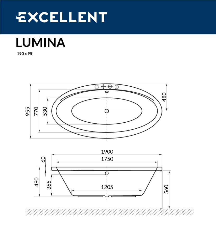 Фронтальная панель Excellent Lumina 190 из 2 частей