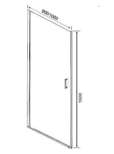 Душевая дверь Orange E04-090TCR/D 90x190, прозрачная, хром