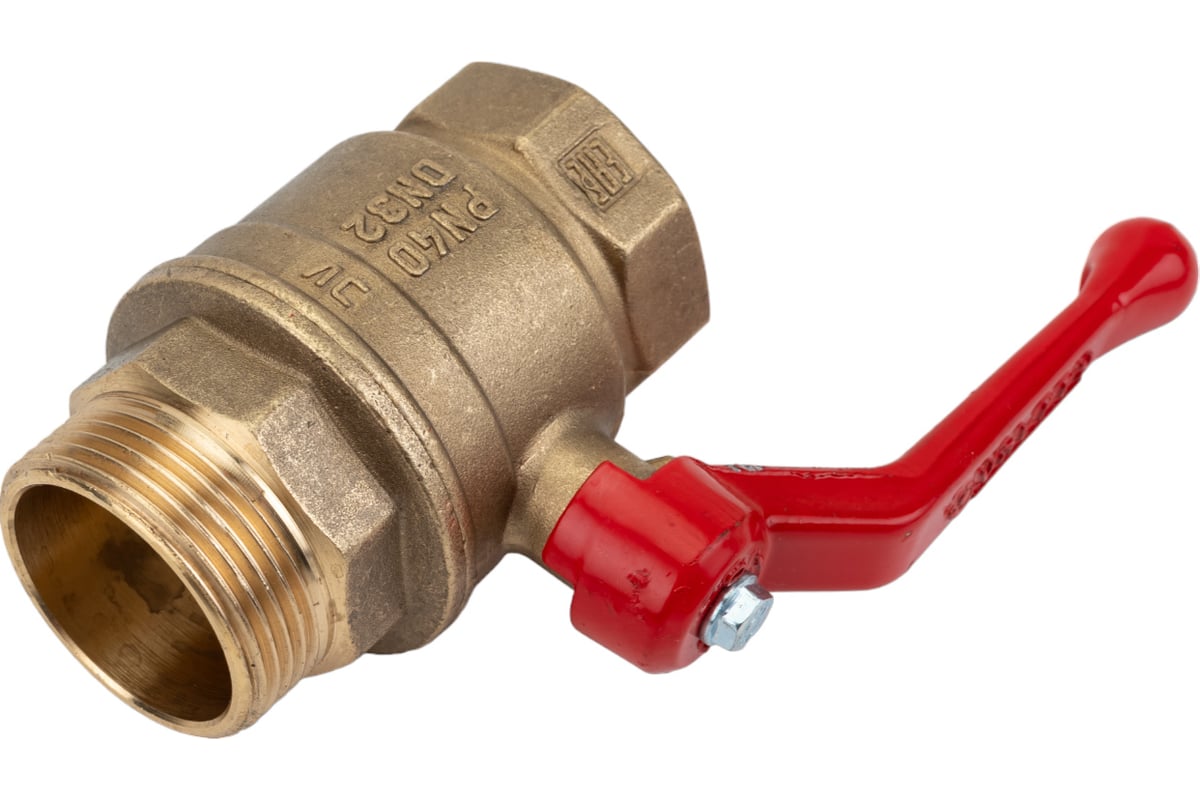 Шаровой для воды Valfex 1 1/4" ВР/НР ручка-рычаг, латунный 11Б27фт1М VF.215.LR1.114.Bir