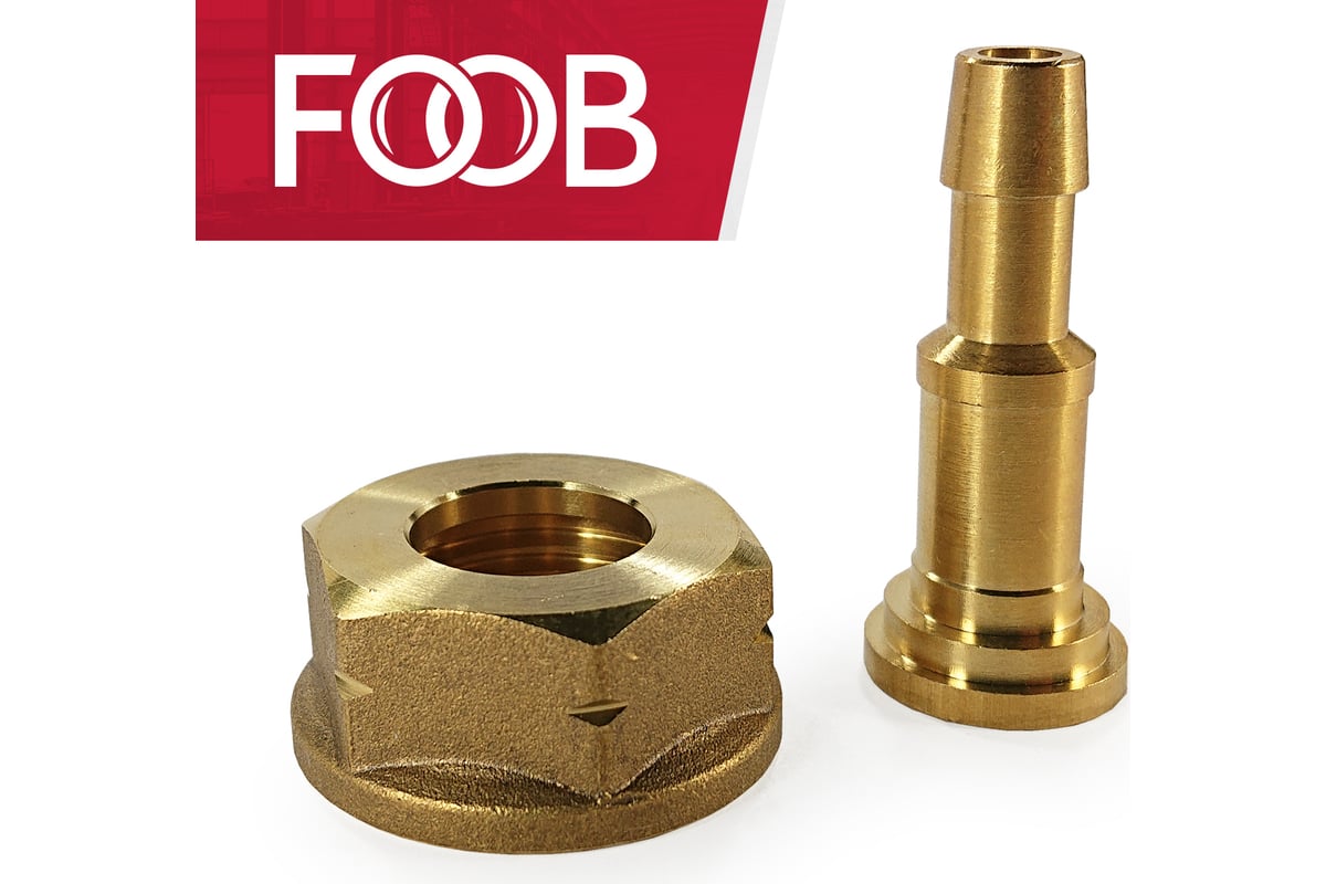 Штуцер со съемной гайкой М22, левая резьба, под шланг 6/9 мм F10.12.1 FOOB 00-00003671