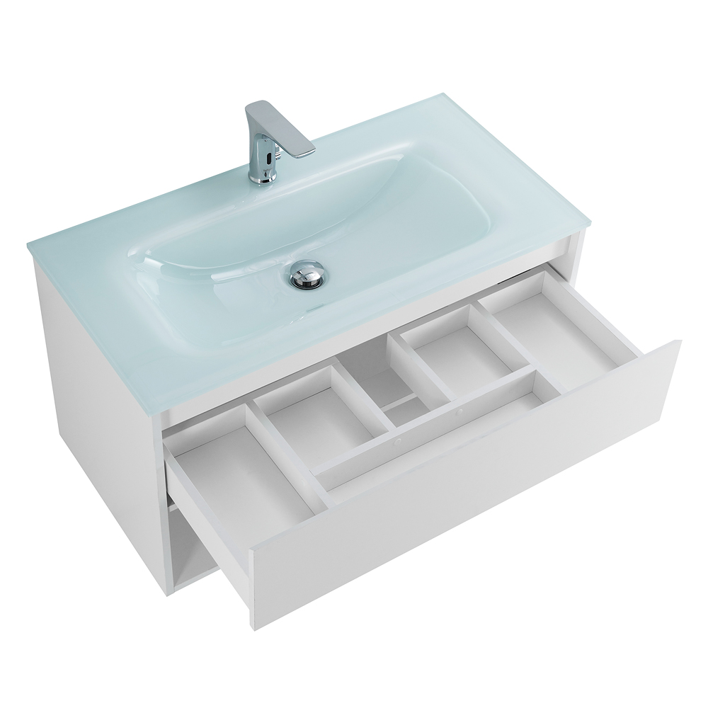 Тумба с раковиной BelBagno Kraft 80 см 1 ящик, полка Bianco Opaco