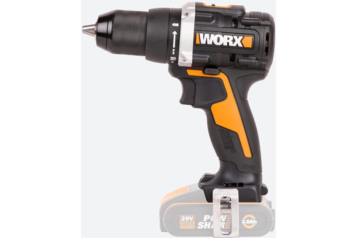 Аккумуляторная бесщёточная дрель-шуруповерт Worx 20В, 60Нм, без АКБ и ЗУ WX102.9