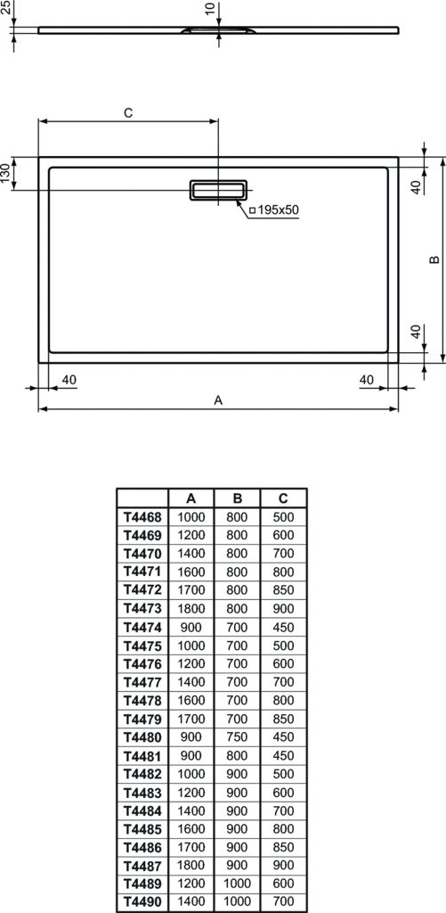 Поддон для душа Ideal Standart Ultra Flat New 160x80, белый глянцевый