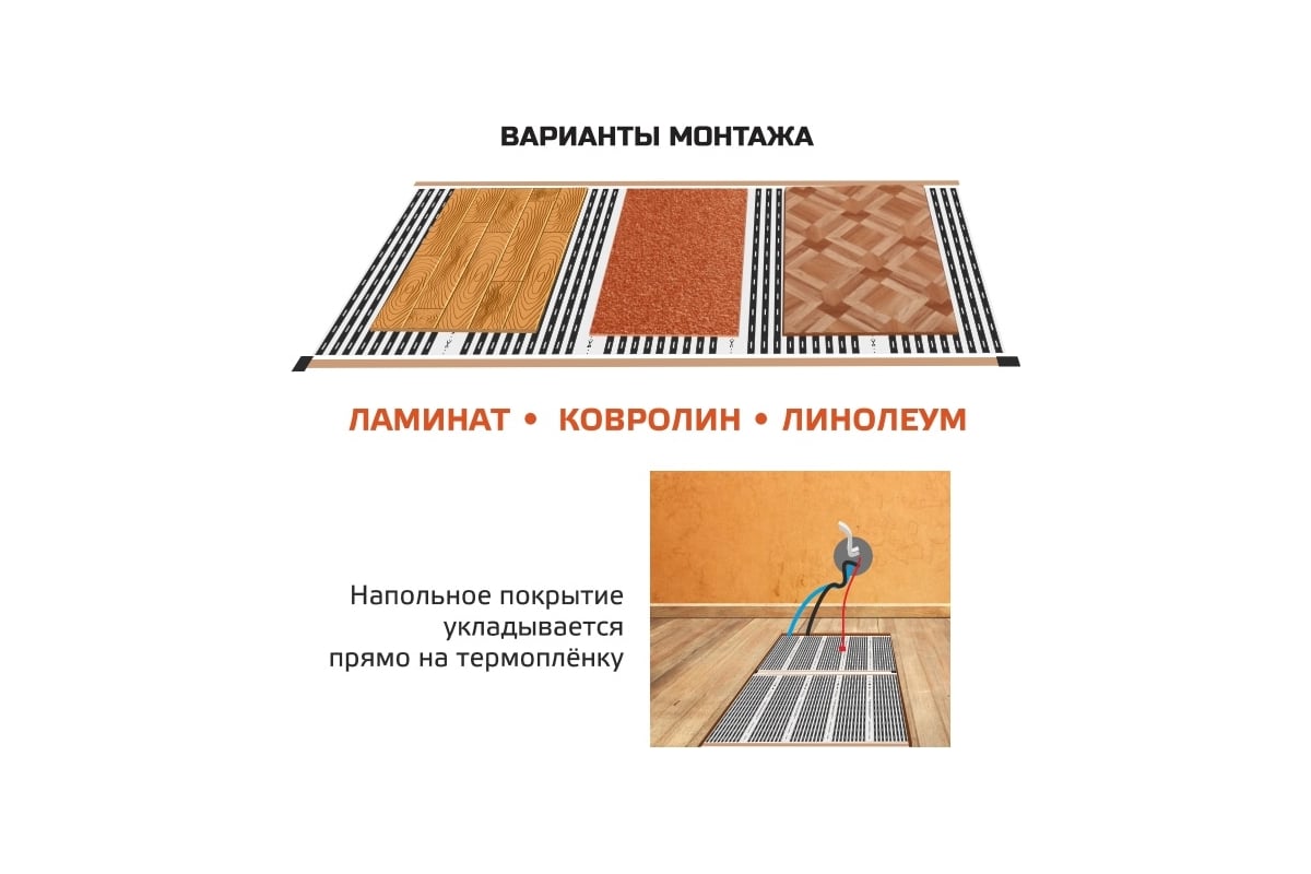 Комплект инфракрасного пленочного теплого пола Истэк 7м2 BlackWarm 7