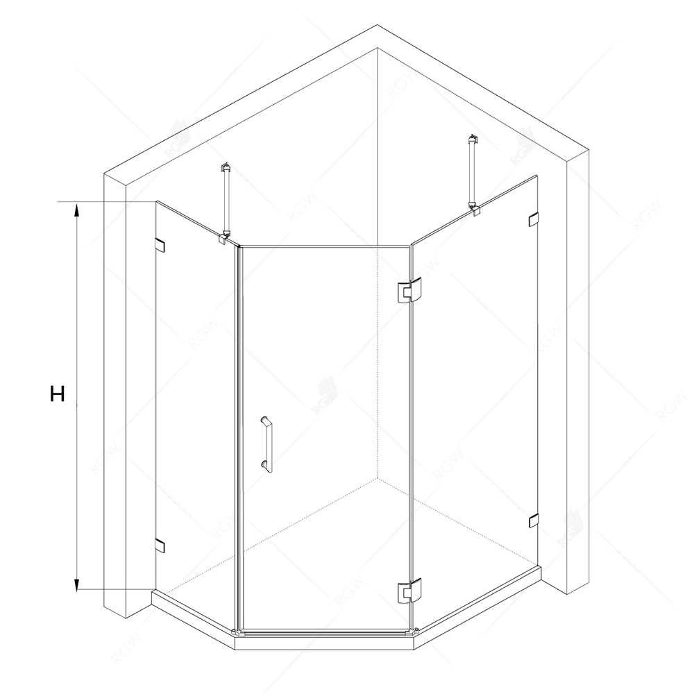 Душевой уголок RGW Hotel HO-092R 90x120, прозрачное, правый