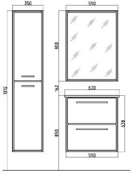 Зеркальный шкаф Raval Frame 60 см Fra.03.60/DT дуб трюфель