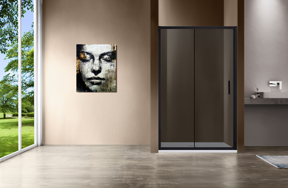 Душевая дверь Vincea Garda 120x190 черный, тонированная