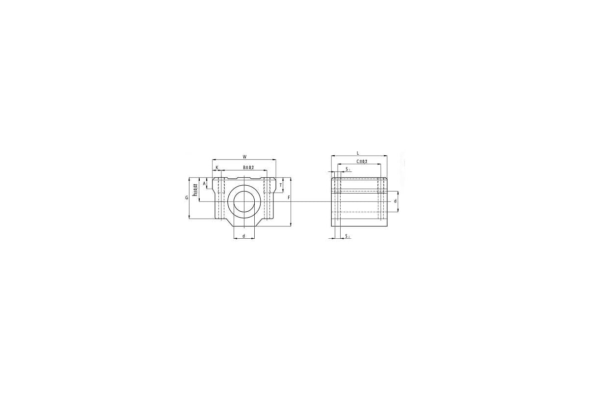 Линейный подшипник TECHNIX в сборе с корпусом SCS30-UU SCS30UUTECHNIX